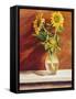 Sunflowers in a Glass Bowl-Helen J. Vaughn-Framed Stretched Canvas