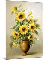 Sunflowers in Bronze I-Welby-Mounted Art Print