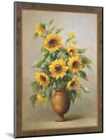 Sunflowers in Bronze I-Welby-Mounted Art Print