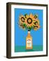 Sunflowers in Honey Whiskey Retro Illustration-Retrodrome-Framed Photographic Print