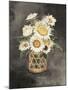 Sunflowers in Rattan Black Crop-Julia Purinton-Mounted Art Print