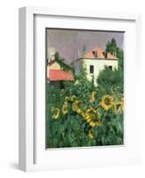 Sunflowers in the Garden at Petit Gennevilliers-Gustave Caillebotte-Framed Giclee Print