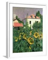 Sunflowers in the Garden at Petit Gennevilliers-Gustave Caillebotte-Framed Giclee Print