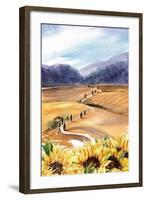 Sunflowers in Tuscany-Irina Trzaskos Studios-Framed Giclee Print