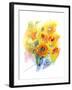 Sunflowers in Vase, 2016-John Keeling-Framed Giclee Print