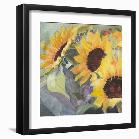 Sunflowers in Watercolor I-null-Framed Art Print