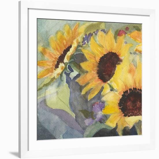 Sunflowers in Watercolor I-null-Framed Art Print