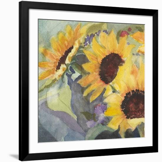 Sunflowers in Watercolor I-null-Framed Art Print