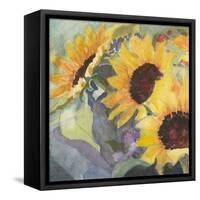 Sunflowers in Watercolor I-null-Framed Stretched Canvas