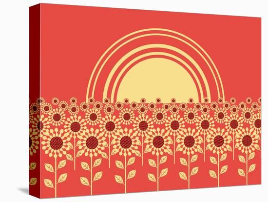 Sunflowers Landscape Background-GeraKTV-Stretched Canvas