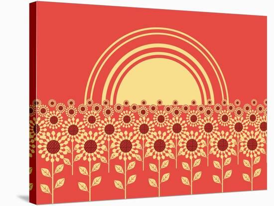 Sunflowers Landscape Background-GeraKTV-Stretched Canvas