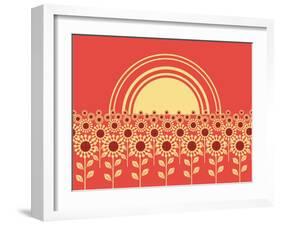 Sunflowers Landscape Background-GeraKTV-Framed Art Print