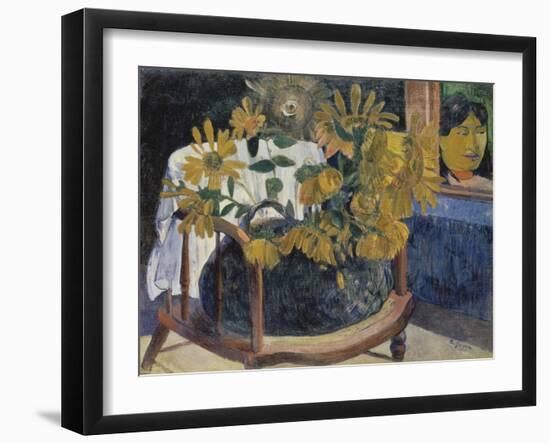 Sunflowers on a Armchair, 1901-Paul Gauguin-Framed Giclee Print