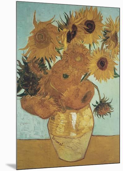 Sunflowers on Blue, 1888-Vincent van Gogh-Mounted Art Print