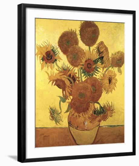 Sunflowers on Gold, 1888-Vincent van Gogh-Framed Art Print