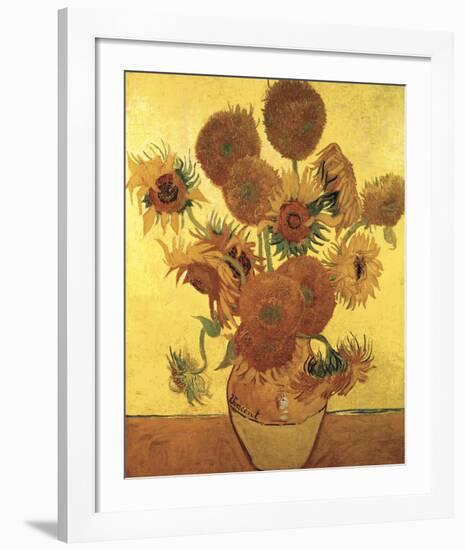 Sunflowers on Gold, 1888-Vincent van Gogh-Framed Art Print