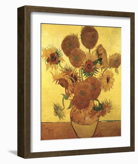 Sunflowers on Gold, 1888-Vincent van Gogh-Framed Giclee Print