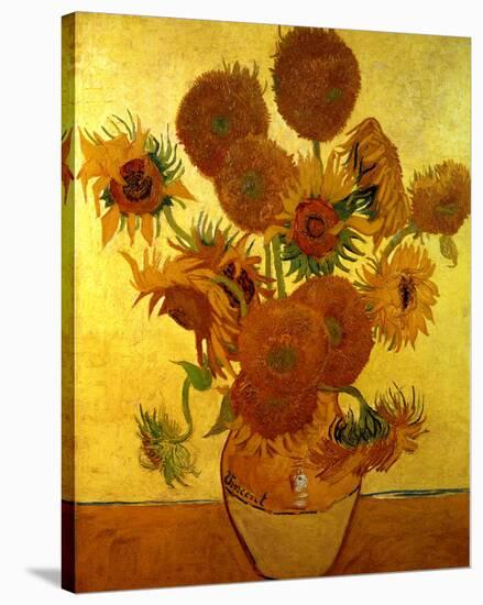 Sunflowers on Gold, 1888-Vincent van Gogh-Stretched Canvas