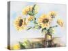 Sunflowers on Golden Vase-Heather A. French-Roussia-Stretched Canvas