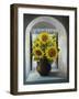 Sunflowers On The Window-kirilstanchev-Framed Art Print