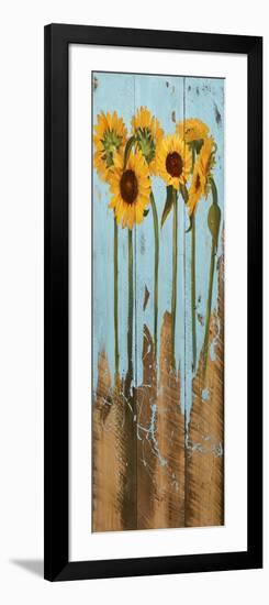 Sunflowers on Wood II-Sandra Iafrate-Framed Art Print