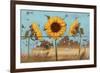 Sunflowers on Wood IV-Sandra Iafrate-Framed Art Print