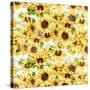 Sunflowers Pattern-Irina Trzaskos Studios-Stretched Canvas