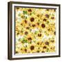 Sunflowers Pattern-Irina Trzaskos Studios-Framed Giclee Print