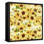 Sunflowers Pattern-Irina Trzaskos Studios-Framed Stretched Canvas