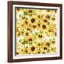 Sunflowers Pattern-Irina Trzaskos Studios-Framed Giclee Print