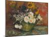 Sunflowers, Roses and Other Flowers in a Bowl, 1886-Vincent van Gogh-Mounted Giclee Print