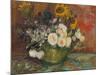 Sunflowers, Roses and Other Flowers in a Bowl, 1886-Vincent van Gogh-Mounted Giclee Print