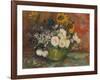 Sunflowers, Roses and Other Flowers in a Bowl, 1886-Vincent van Gogh-Framed Giclee Print