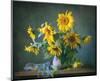 Sunflowers & Shawl Still Life-null-Mounted Premium Giclee Print