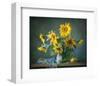 Sunflowers & Shawl Still Life-null-Framed Art Print