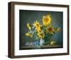 Sunflowers & Shawl Still Life-null-Framed Art Print