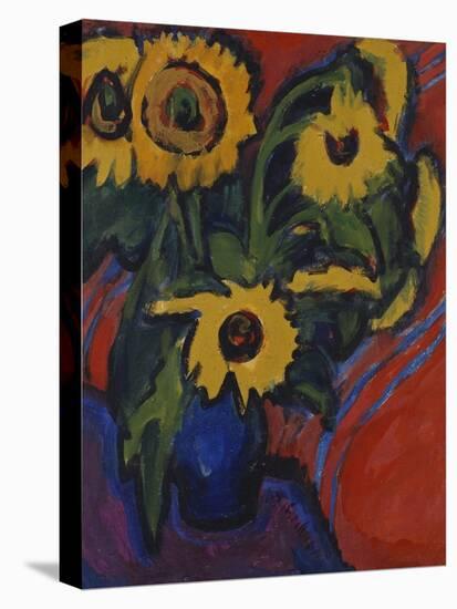 Sunflowers; Sonnenblumen-Ernst Ludwig Kirchner-Stretched Canvas