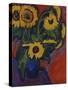 Sunflowers; Sonnenblumen-Ernst Ludwig Kirchner-Stretched Canvas