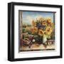 Sunflowers With Fruit And Wine II-null-Framed Art Print