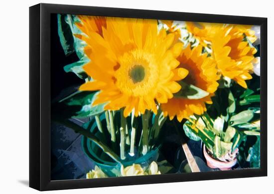 Sunflowers With Paint Effect-null-Framed Poster