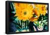 Sunflowers With Paint Effect-null-Framed Poster