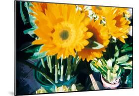 Sunflowers With Paint Effect-null-Mounted Poster
