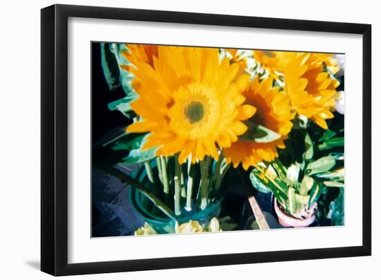 Sunflowers With Paint Effect-null-Framed Photo