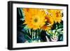 Sunflowers With Paint Effect-null-Framed Photo