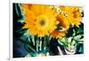 Sunflowers With Paint Effect-null-Framed Photo