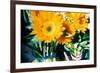 Sunflowers With Paint Effect-null-Framed Photo