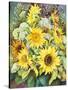 Sunflowers with Wild Flowers-Joanne Porter-Stretched Canvas