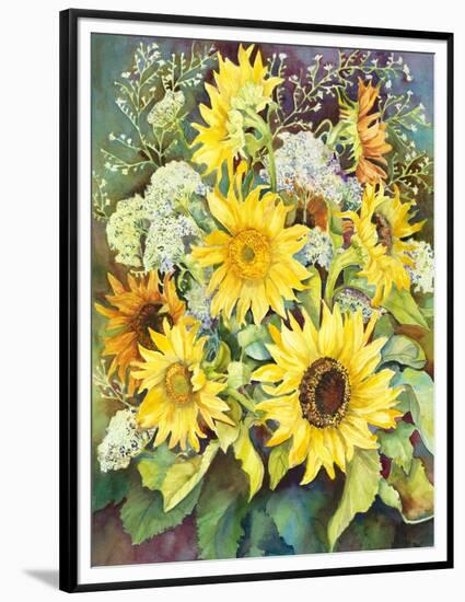 Sunflowers with Wild Flowers-Joanne Porter-Framed Premium Giclee Print