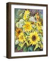 Sunflowers with Wild Flowers-Joanne Porter-Framed Giclee Print