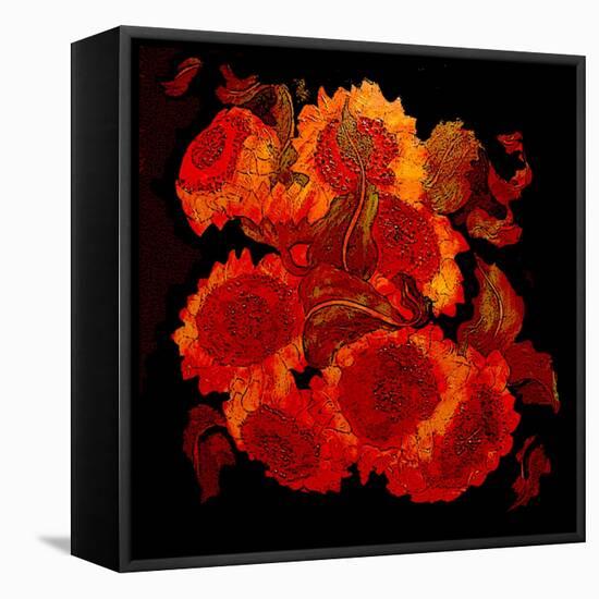 Sunflowers-Linda Arthurs-Framed Stretched Canvas